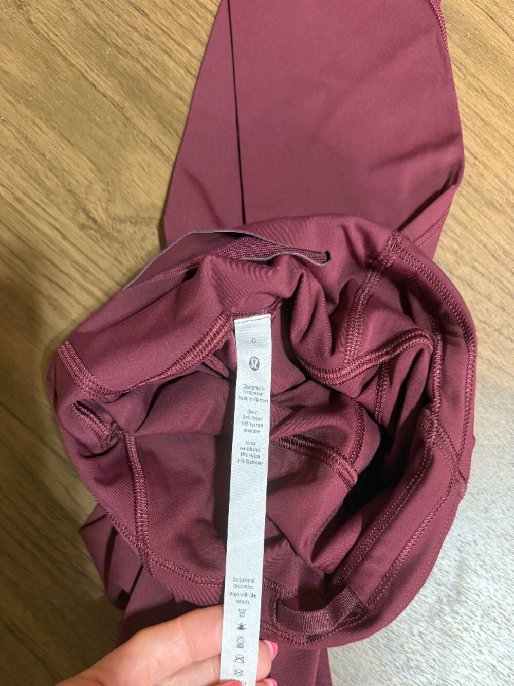 Lululemon Burgundy High Rise Leggings Women’s Size 0